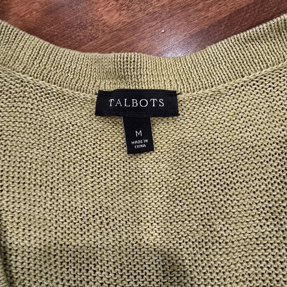 Talbots Light Green Linen Cardigan - Picture 5 of 5